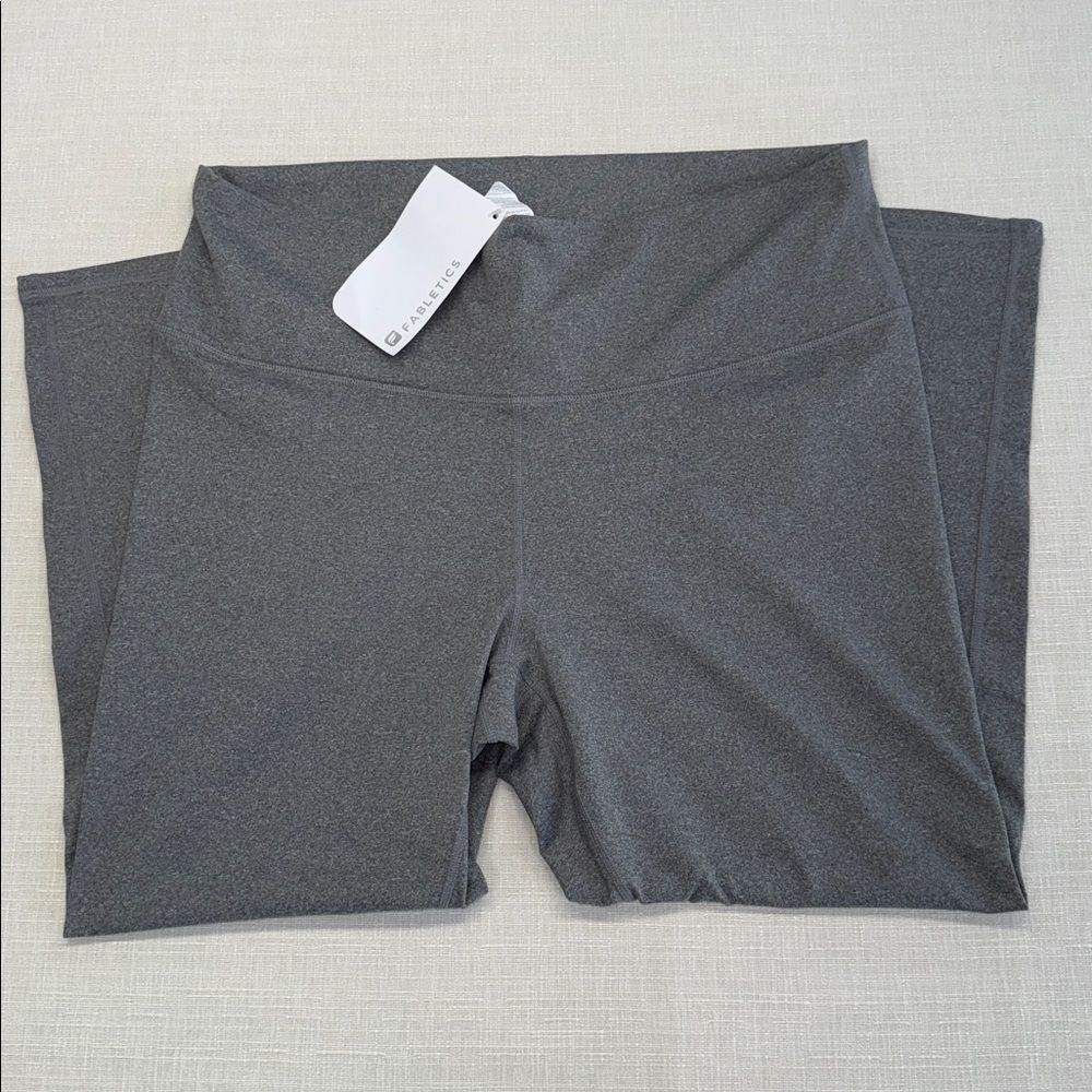 Fabletics Power-Hold Gray Crop High-Waist Leggings